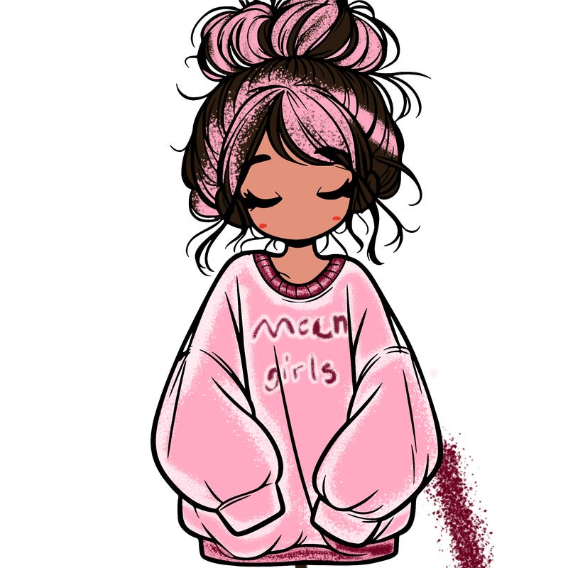 girl with baggy sweatshirt and messy bun