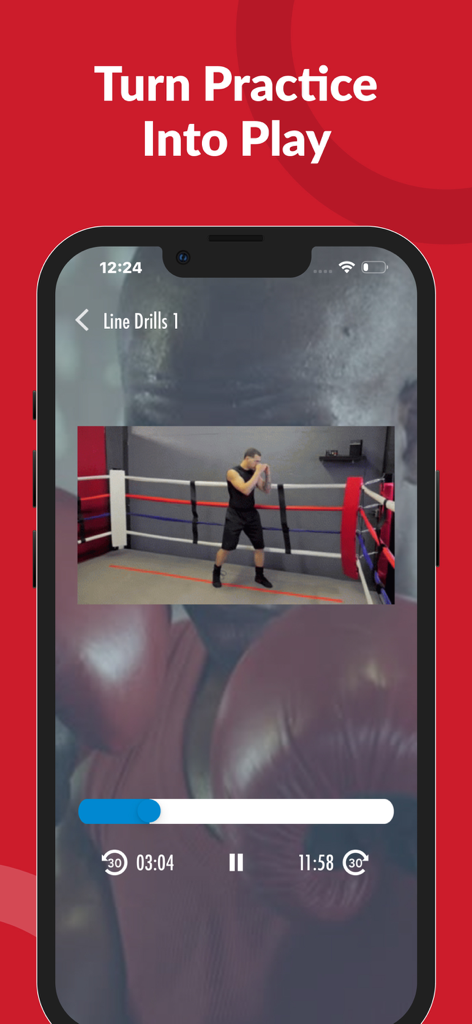 Learn to Box - Instructional video of a boxer performing line drills in the Learn to Box app