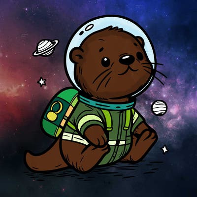 otter in a space suit