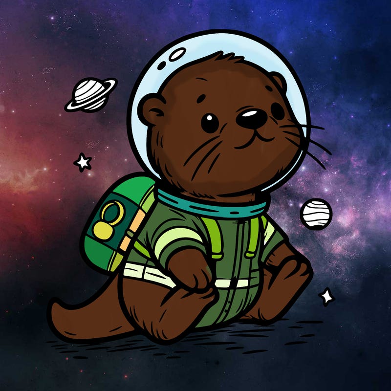 otter in a space suit