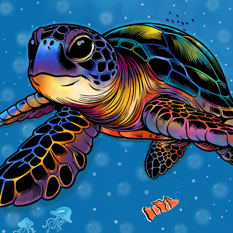 realistic sea turtle