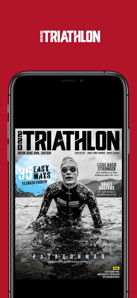 220 Triathlon Magazine - 220 Triathlon Magazine app cover showing a triathlete and training tips