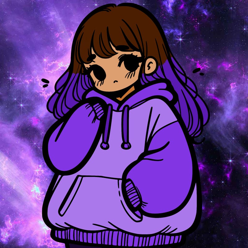 girl wearing an oversive sweatshirt