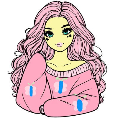 a beautiful girl in a big sweatshirt