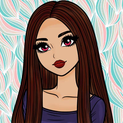 realistic girl with straight and long hair