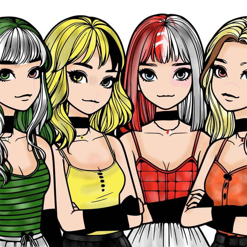 four realistic girls