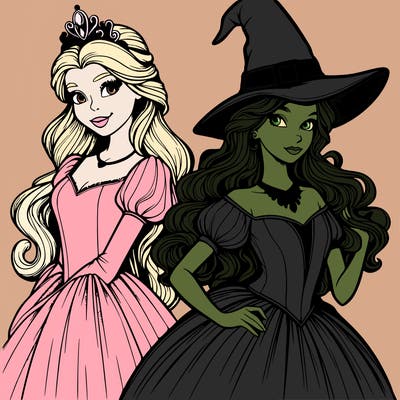 a realistic princess and a witch