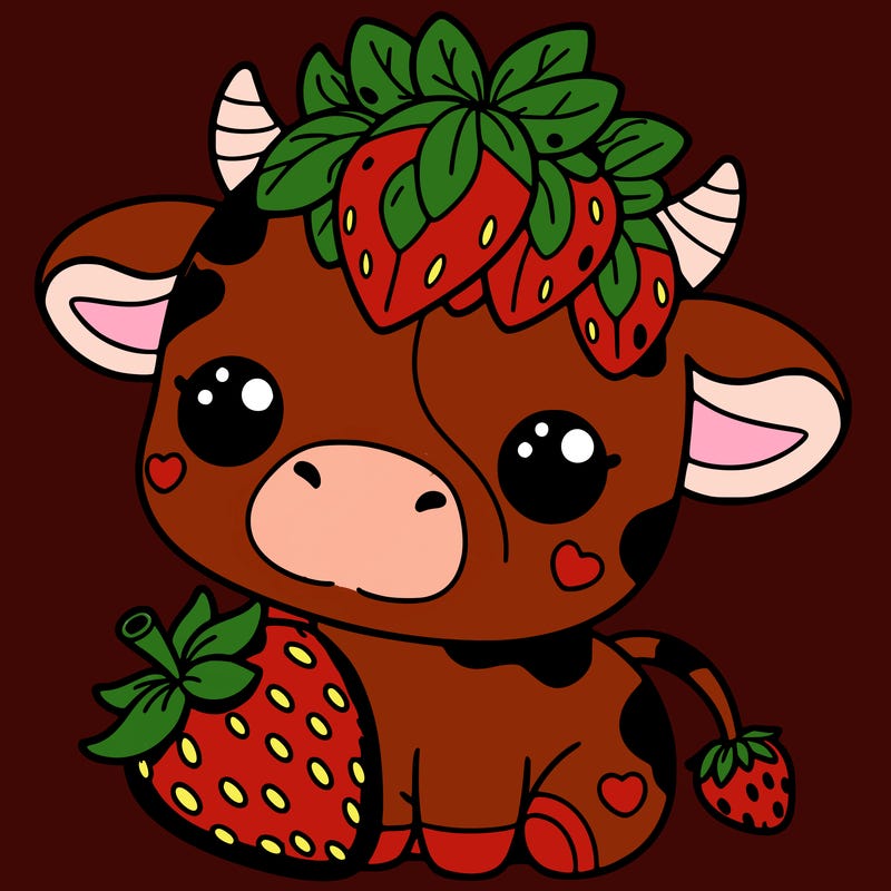 cute strawberry cow