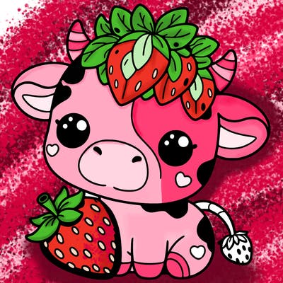 cute strawberry cow