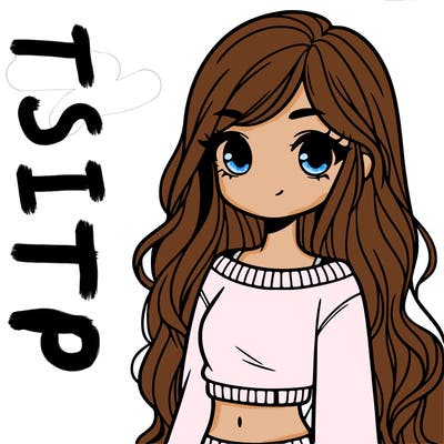 girl with long hair and a crop top with a sweater