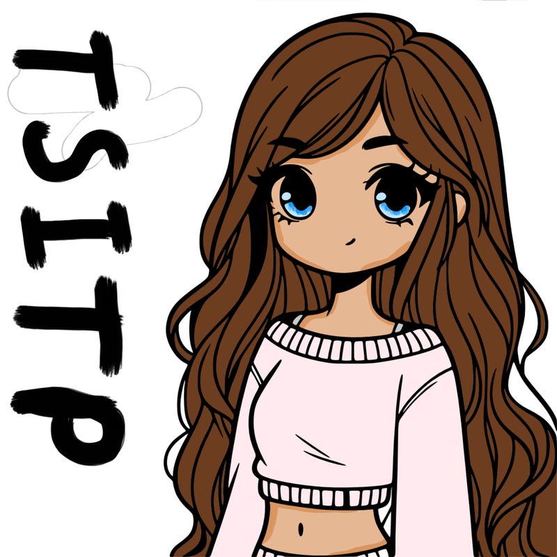 girl with long hair and a crop top with a sweater