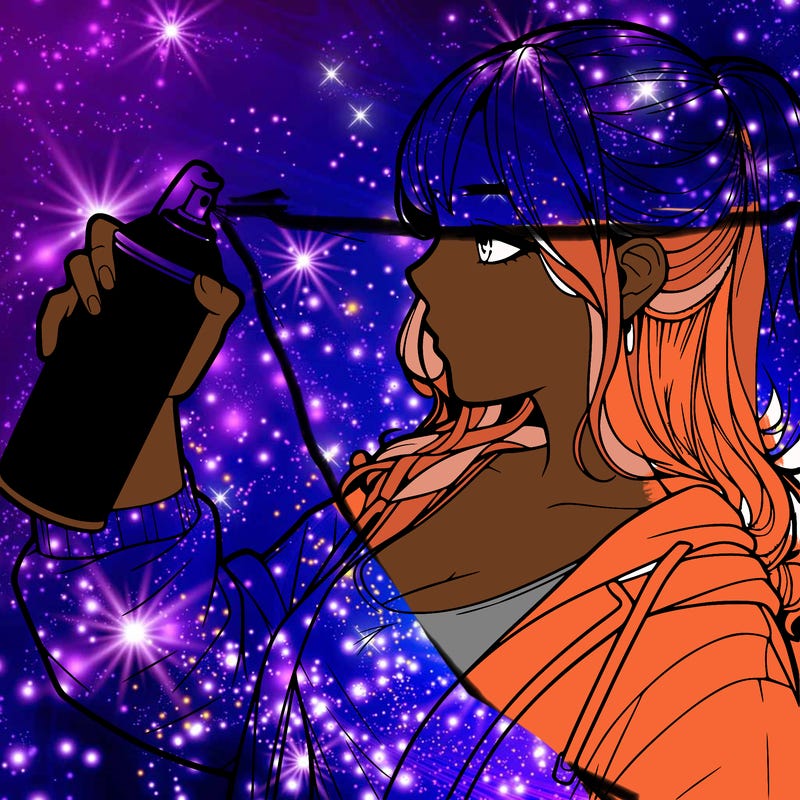 a realistic girl spray, painting