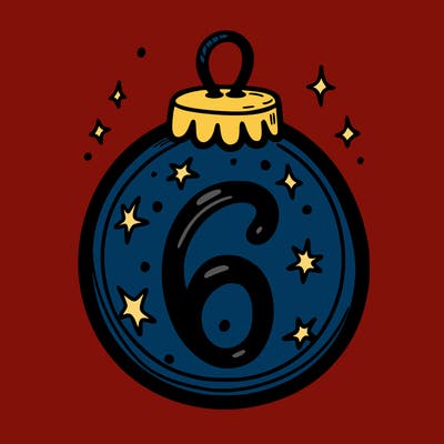 christmas ball with the number 6