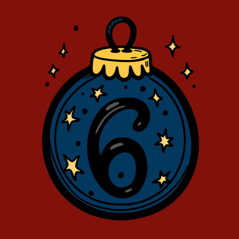 christmas ball with the number 6