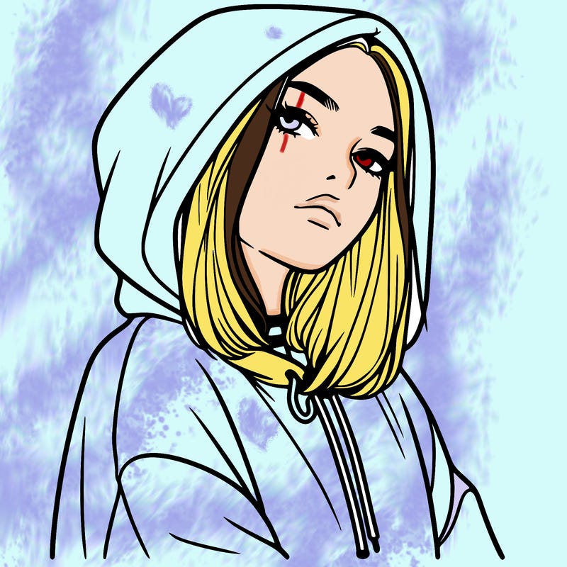 a realistic girl in a hoodie