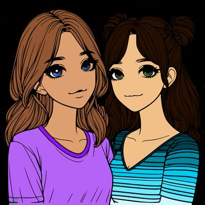 two girls realistic