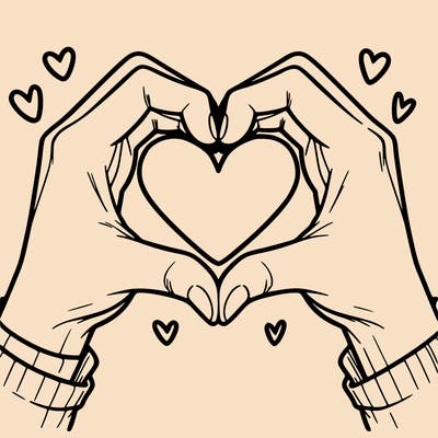 two hands making a heart