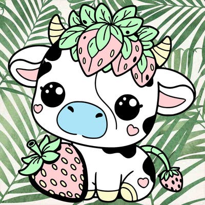 cute strawberry cow