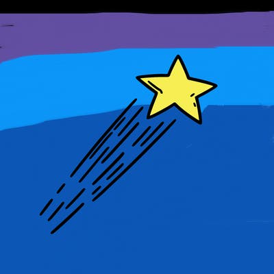 a shooting star in the sky