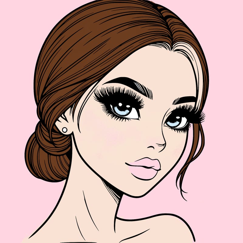 realistic girl with lashes