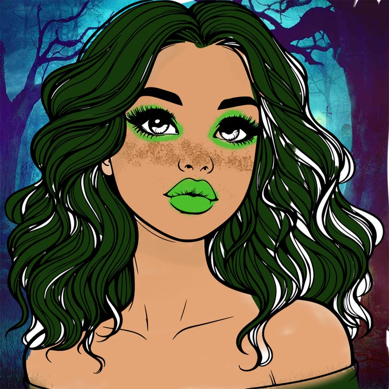 realistic girl with wavy hair and lips