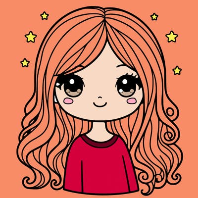 a girl with long hair