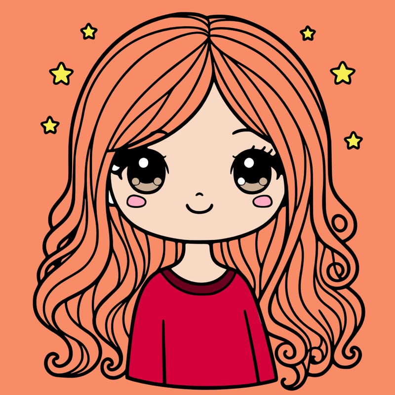 a girl with long hair