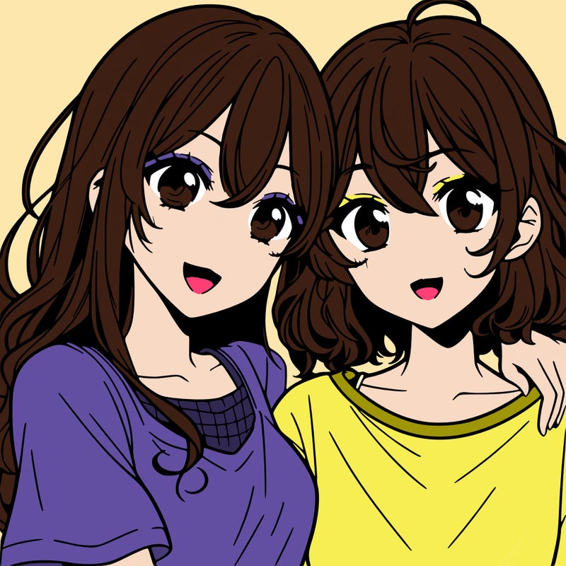 two girls together manga style