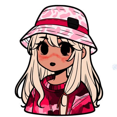 girl with bucket hat