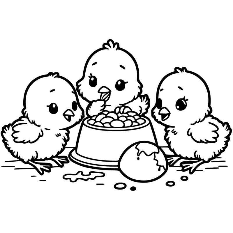 chicks eating