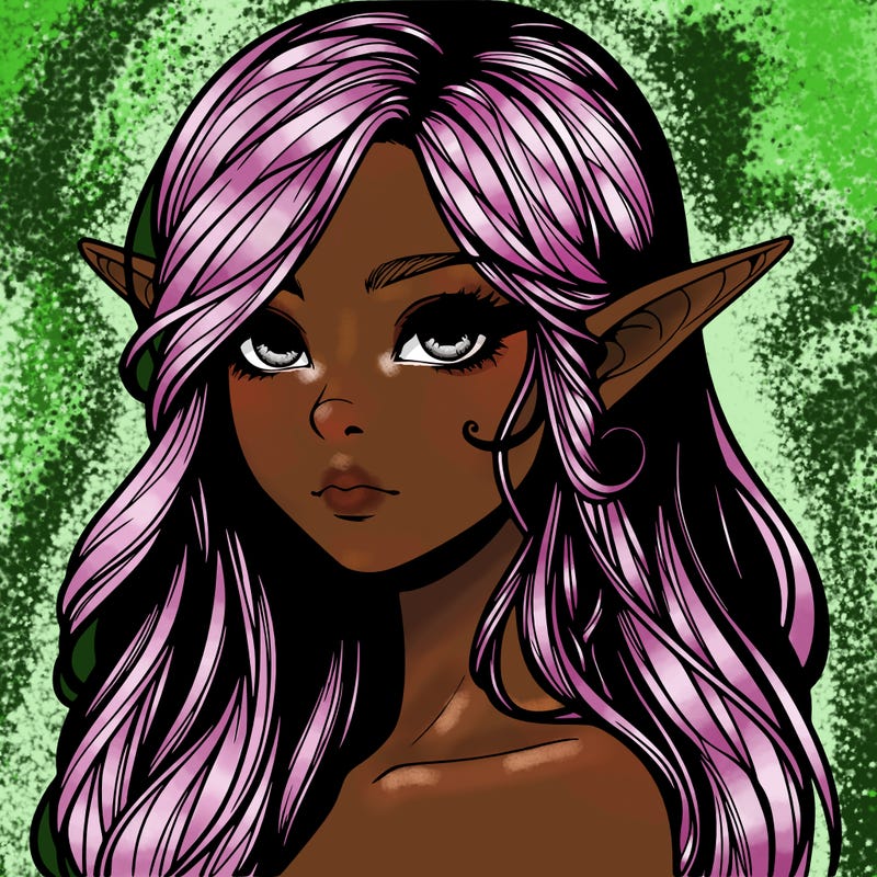 elf girl realistic dark fantasy
