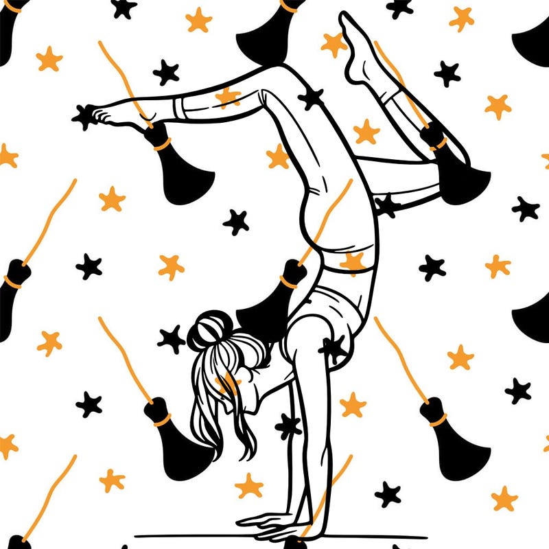 a woman doing a handstand