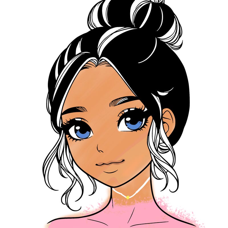 realistic pretty girl with hair in bun