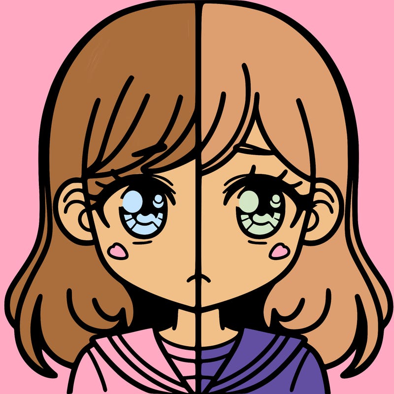 a split of a girl