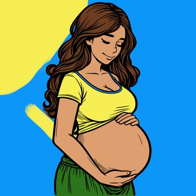 woman heavily pregnant realistic