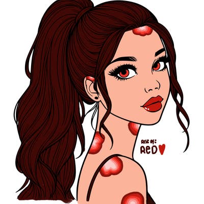 realistic pretty girl with high pony tail