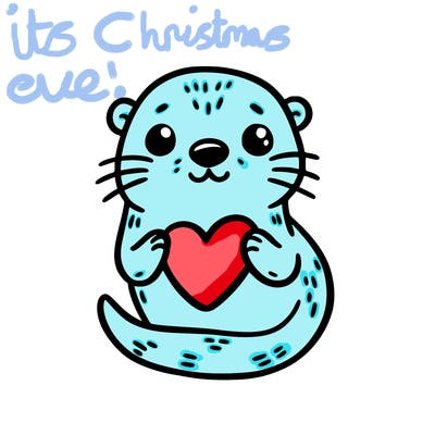 otter with a heart
