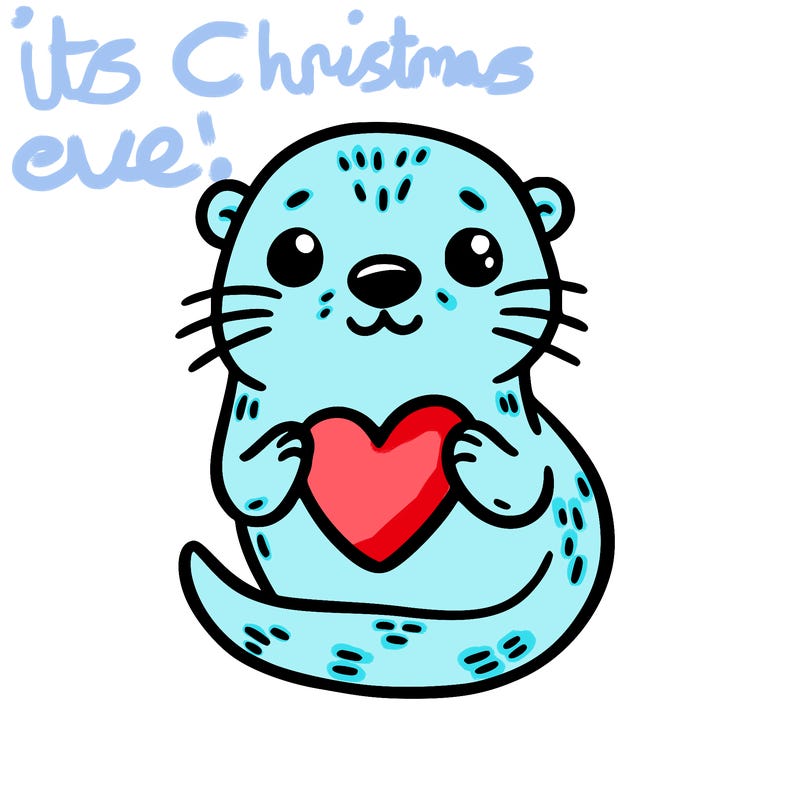 otter with a heart