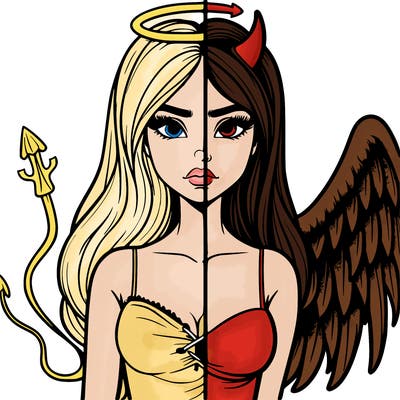 devil vs angel realistic girl