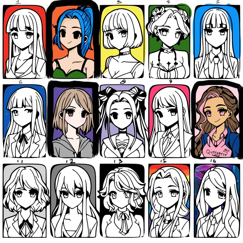 girls that look diffrent anime