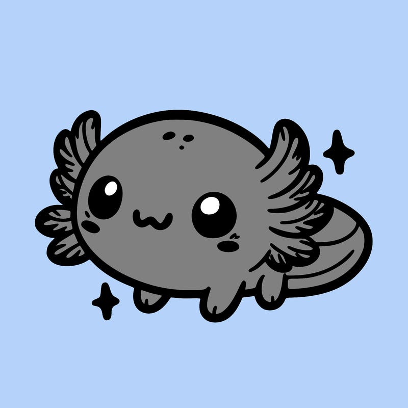cute easy baby axolotl