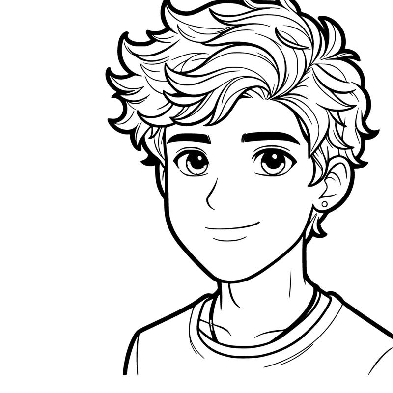 teenage boy with puffy hair