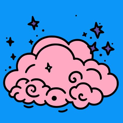 pink starry cloud sky