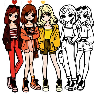 a group of girls teenagers