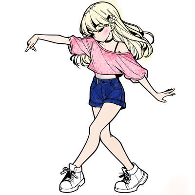 realistic girl danceing