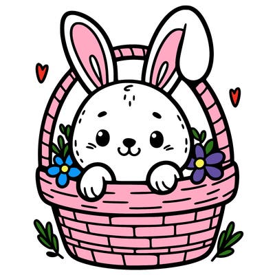 easter bunny in basket
