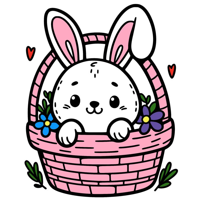 easter bunny in basket
