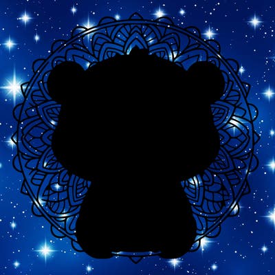 cute baby panda animal mandala