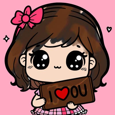 a cute girl holding a sign saying i love you