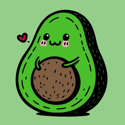 an avocado hugging an avocado